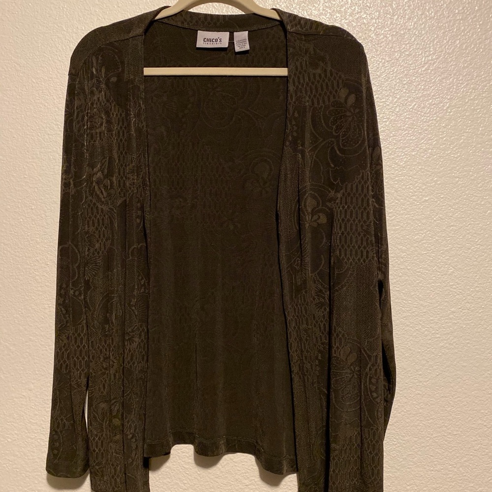 Chico’s Travel Open Front Jacket Sz XL